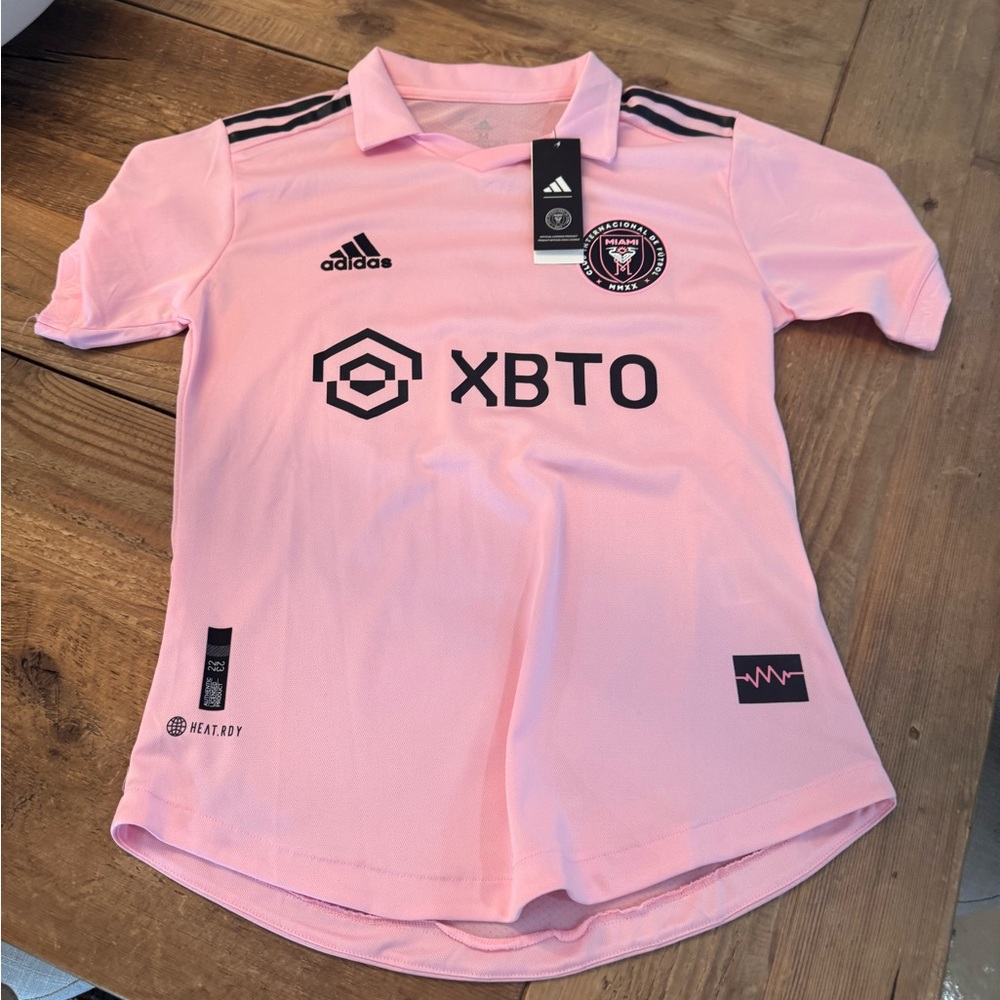 Adidas Pink Soccer Jersey with Black Details